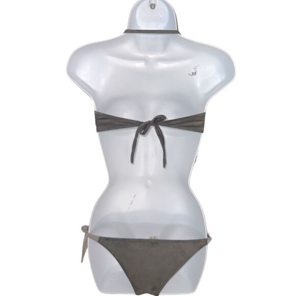 POWER FLOWER Swing-suit Set Bikini Fringes Beads Top Detail Size M Bottom S - Picture 4 of 7